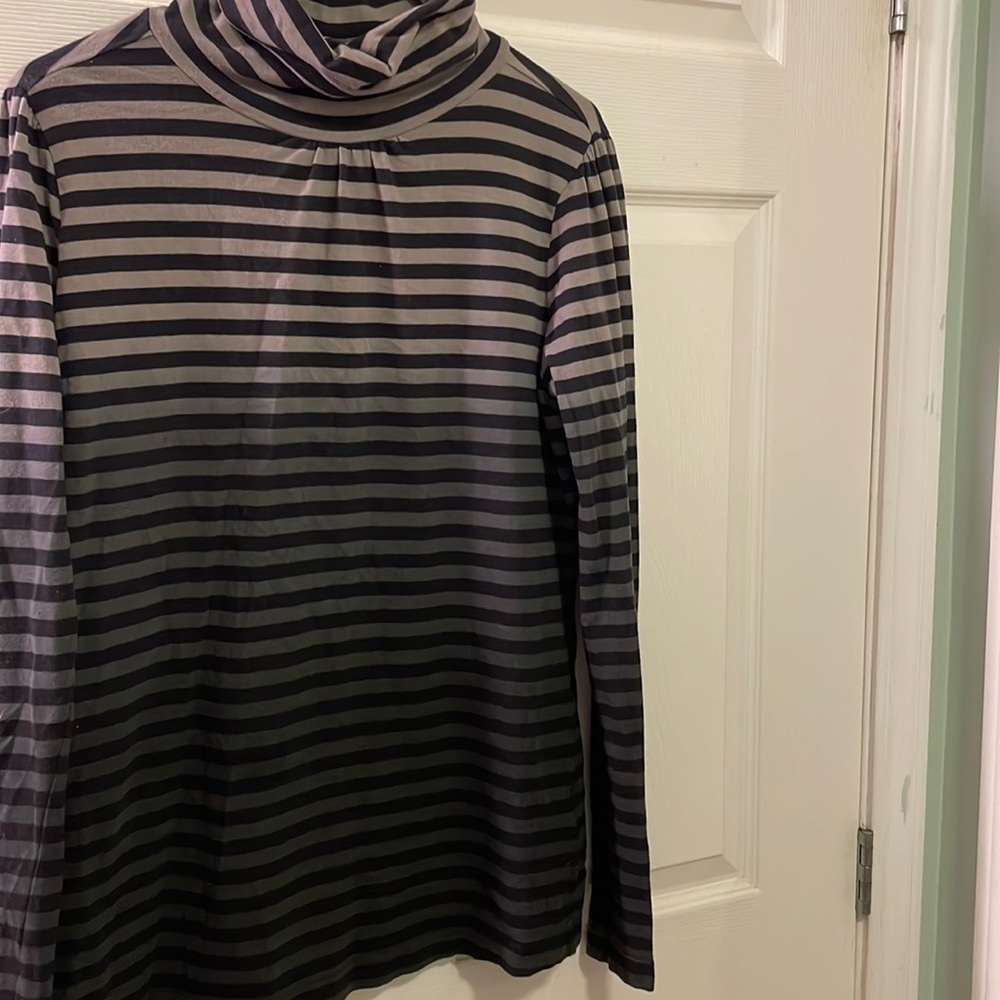 Original Route 66 Ombré grey to slate  to black stripes turtleneck LNC